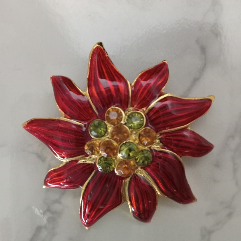 Christopher Radko Poinsetta  brooch or pin.